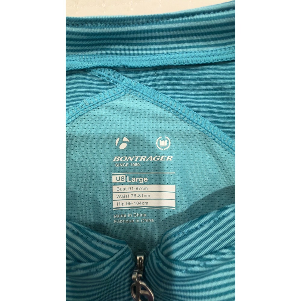Bontrager Vella Jersey Womens Large‎ Teal Blue Striped Cycling Top 11495 - Picture 3 of 8